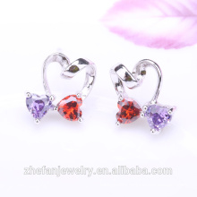 New jewelry with small stone double heart crystal avenue earrings